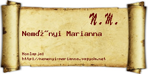 Neményi Marianna névjegykártya
